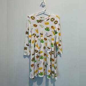 Angel Dear White Mardi Gras Twirly Dress 4T